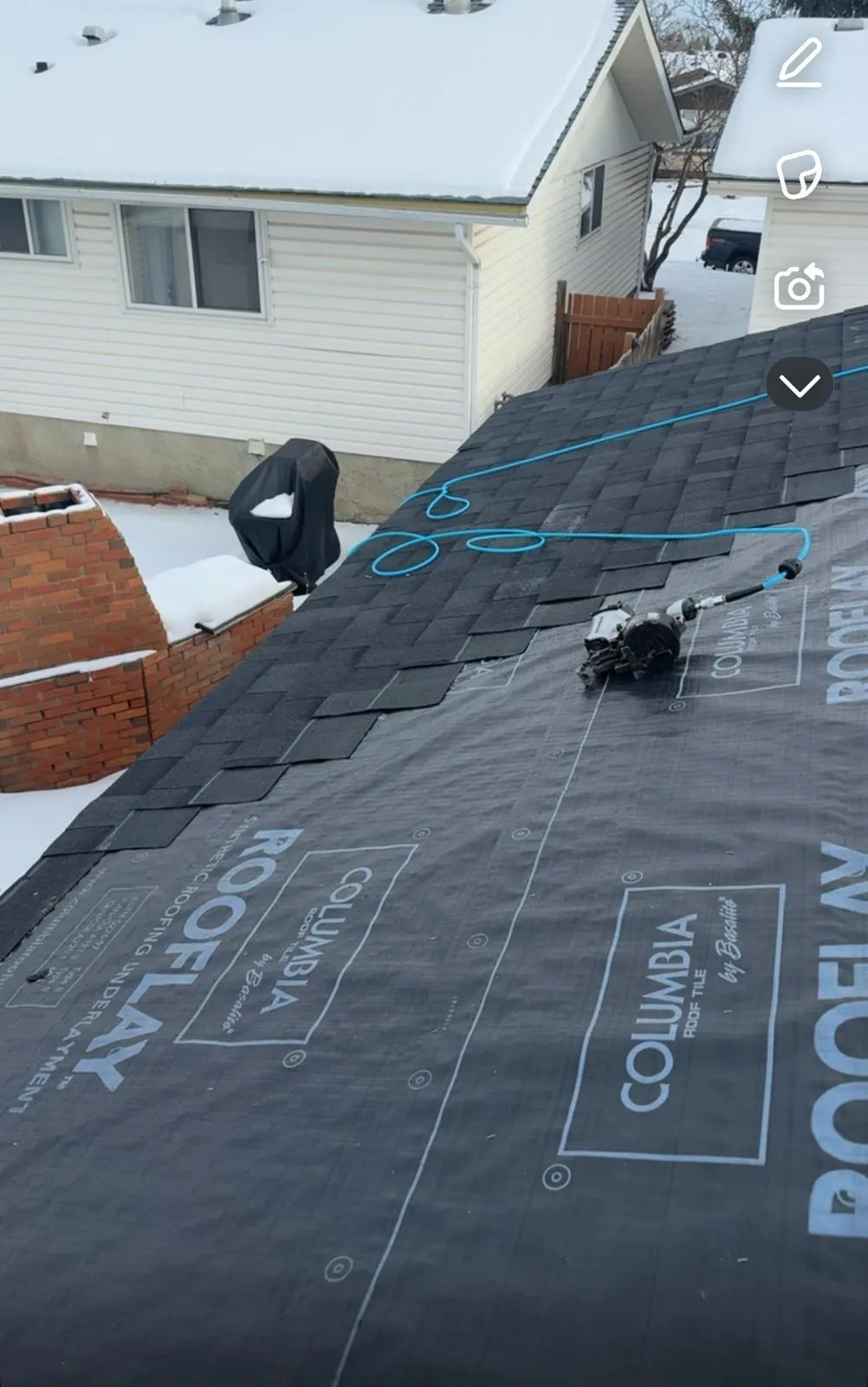 Shingle roof install