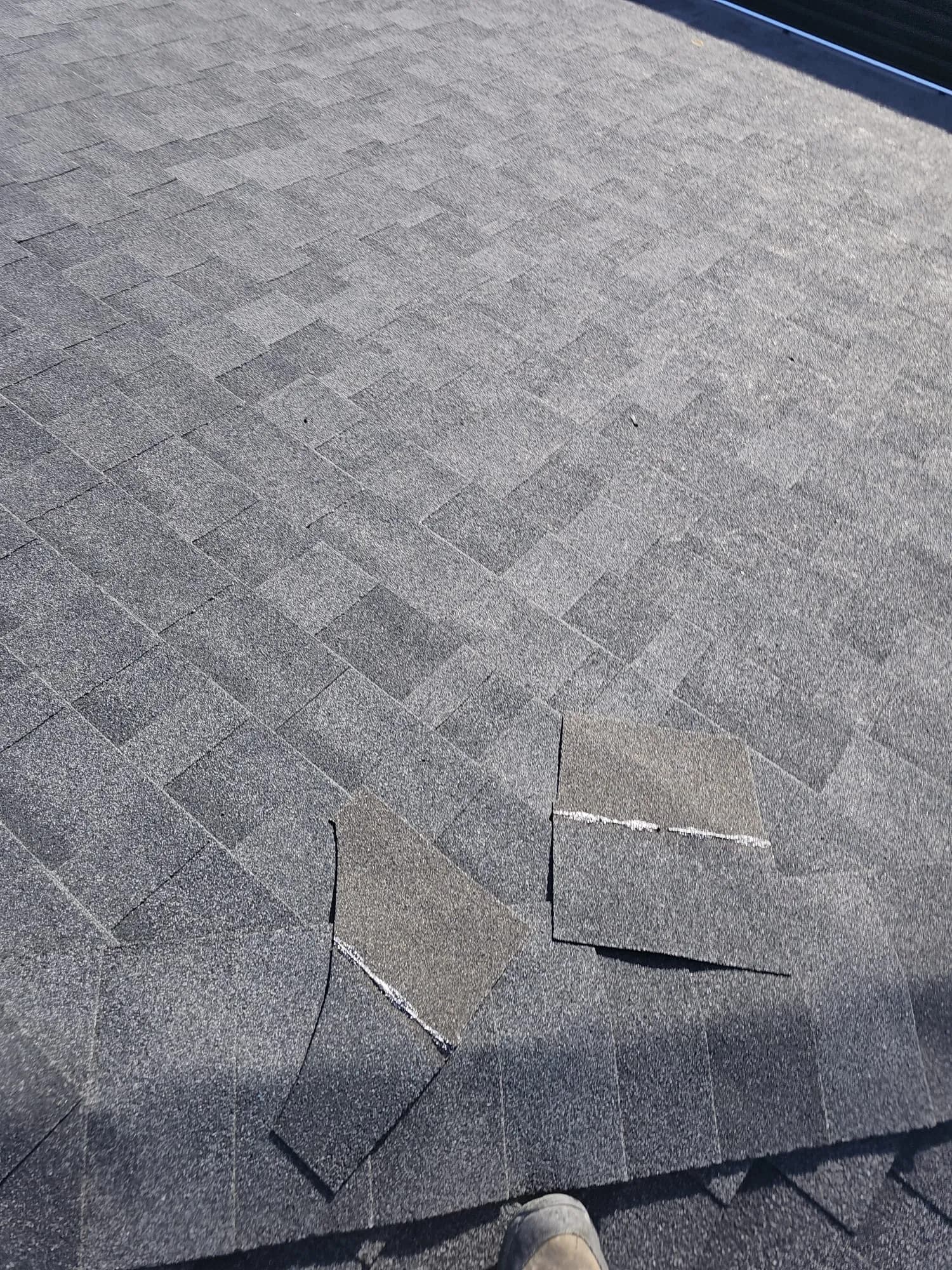 Garage roof shingled